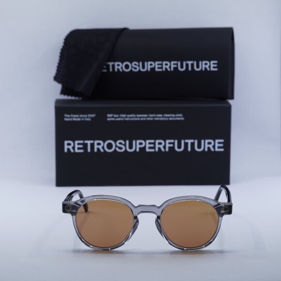 RETROSUPERFUTURE The Warhol Stilo ZWN Round Sunglasses – Transparent Grey/Black - Picture 10 of 10